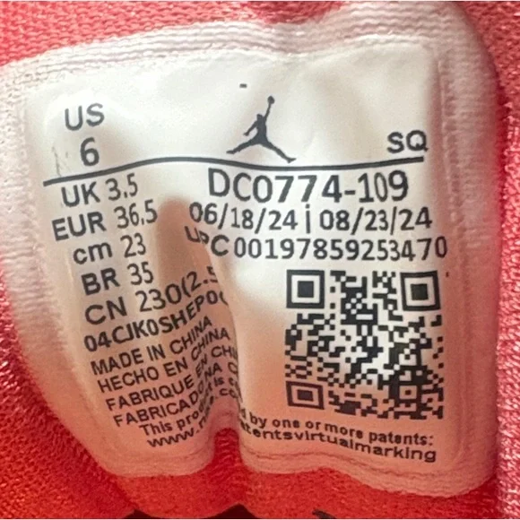 Nike Air Jordan 1 Low Shoes Pink Salt Guave Ice Sail Women Size 6 - Picture 3 of 3